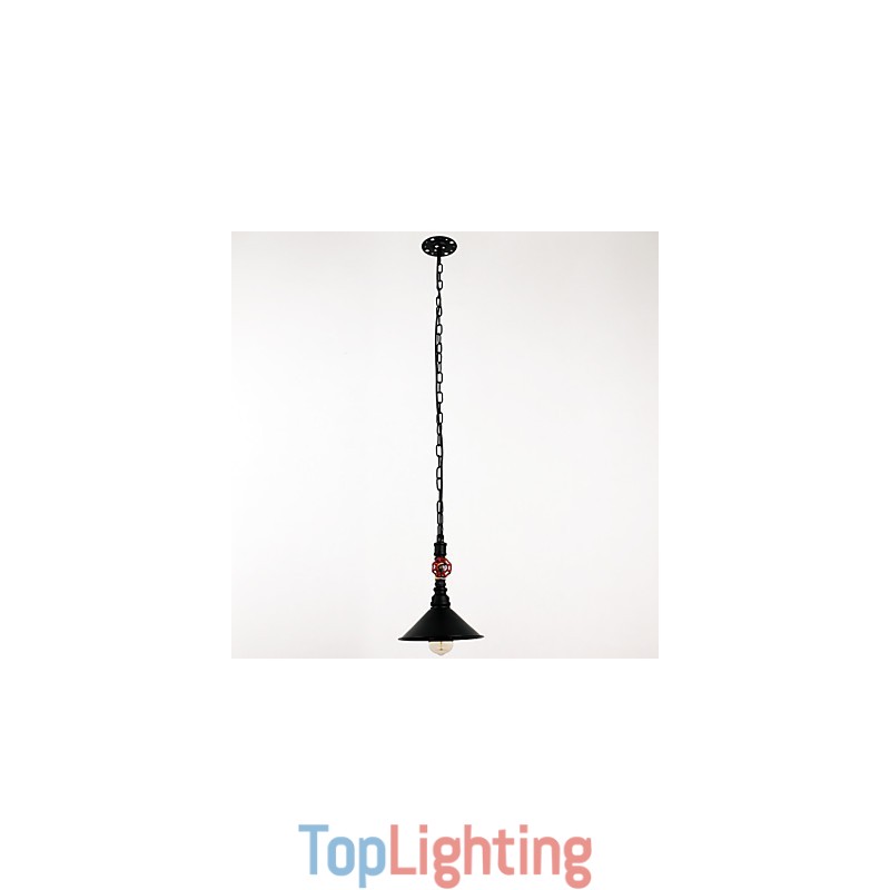 Water Pipe Retro Plating 1 Light Painting Pendant