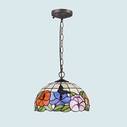 30*28CM 5 10㎡European Rural Creative Arts Stained Glass Chandelier Restoring Ancient Ways Lamp Light