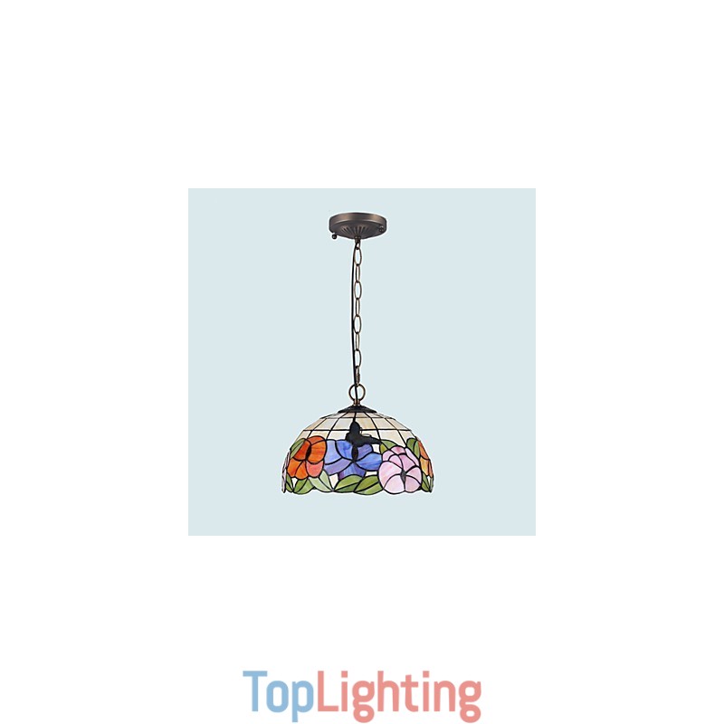 30*28CM 5 10㎡European Rural Creative Arts Stained Glass Chandelier Restoring Ancient Ways Lamp Light