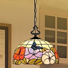 30*28CM 5 10㎡European Rural Creative Arts Stained Glass Chandelier Restoring Ancient Ways Lamp Light
