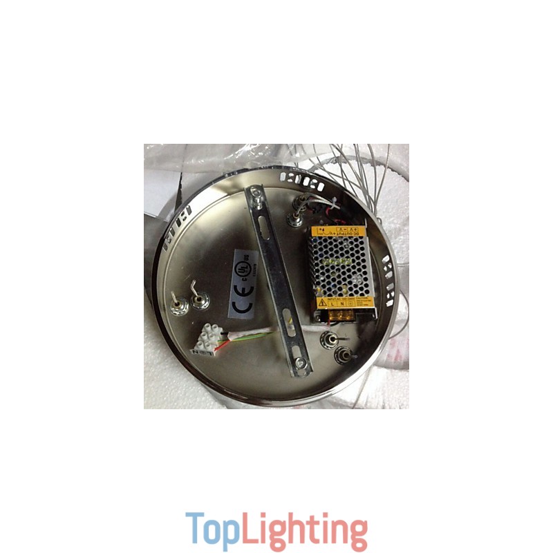 Dimmable Crystal Pendant Light Modern Circular Chandelier Lighting Lamps Cool White Round Ceiling Lights Fixtures with Remote Control