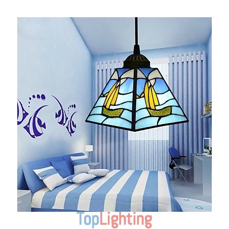 Stained Glass Contemporary And Contracted Mediterranean Single Head Sailing Line Droplight Lamp Pendant Light Stained Glass Contemporary And Contracted Mediterranean Single Head Sailing Line Droplight Lamp Pendant Light