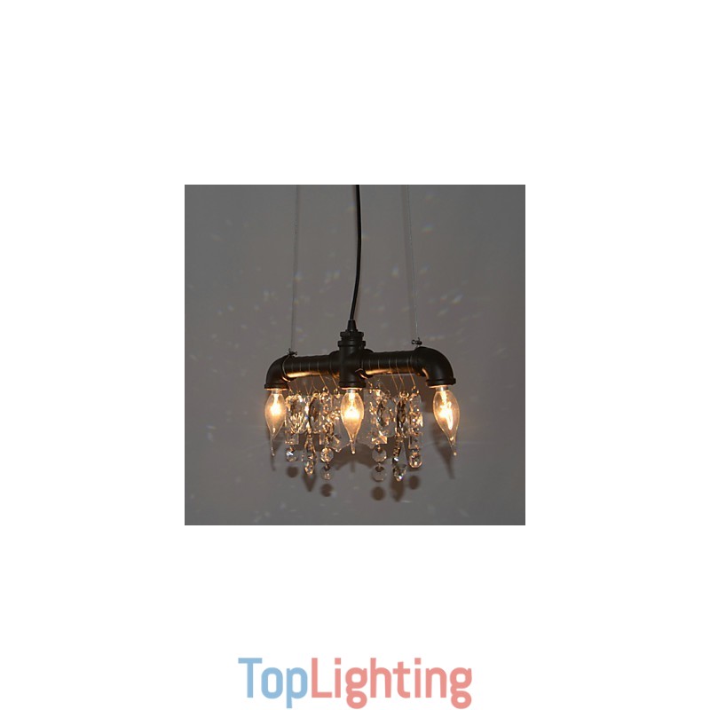 North American Style Creative 3 Light Pendant In Pipe Design