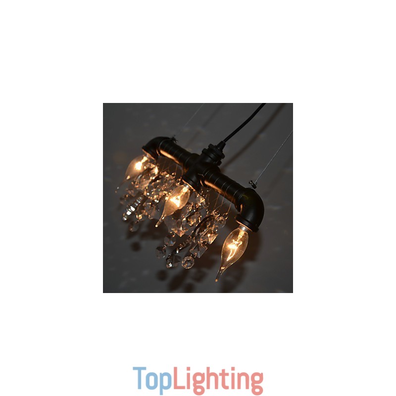 North American Style Creative 3 Light Pendant In Pipe Design