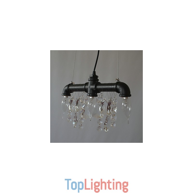 North American Style Creative 3 Light Pendant In Pipe Design