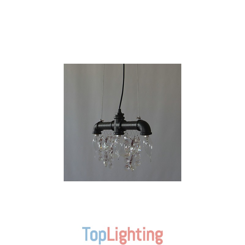 North American Style Creative 3 Light Pendant In Pipe Design