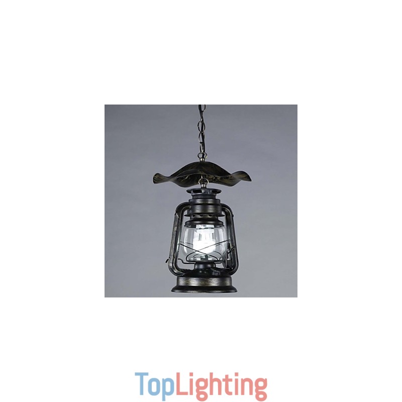 Vintage Brass Lantern Pendant Light with 1 Light