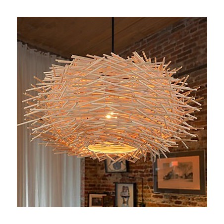 Chandelier Mini Style Lantern Wood Bamboo Chandelier Mini Style Lantern Wood Bamboo