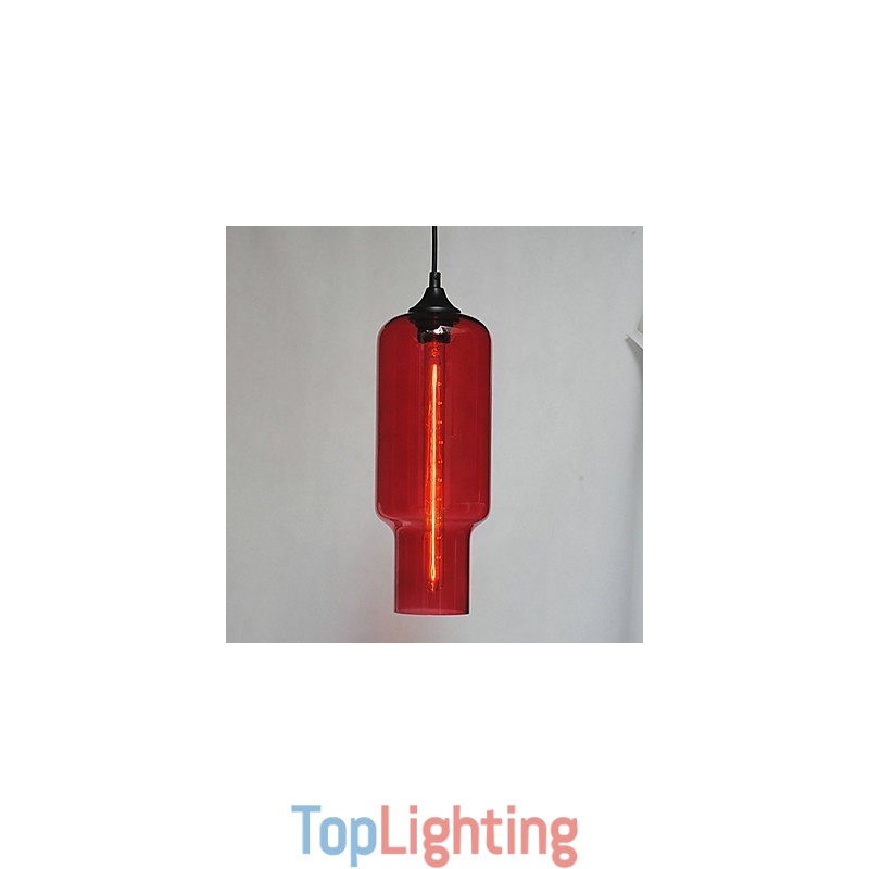 Modern Glass Pendant Light in Brown Bubble Design