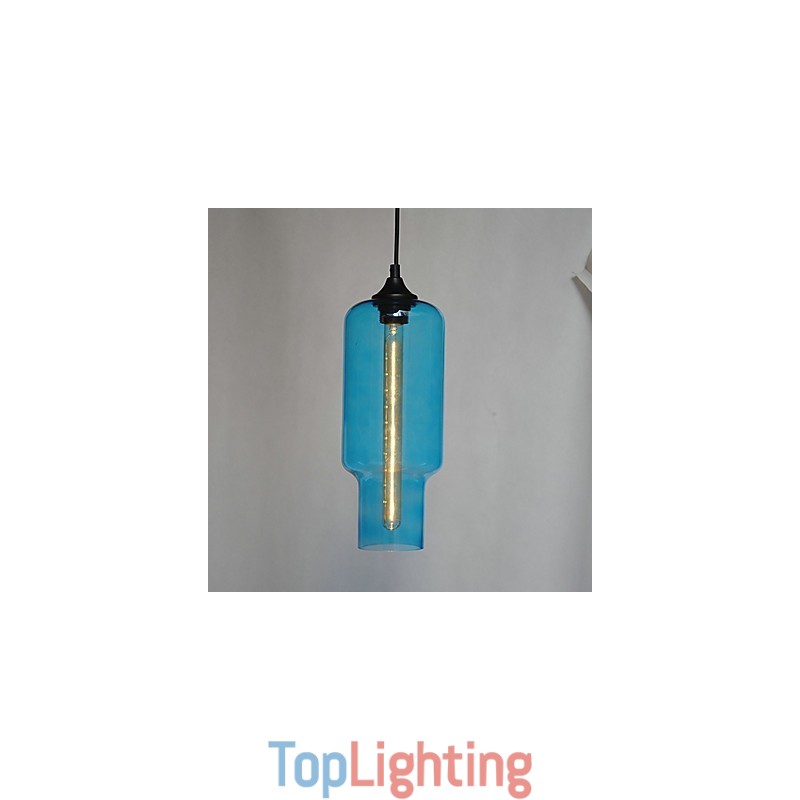 Modern Glass Pendant Light in Brown Bubble Design