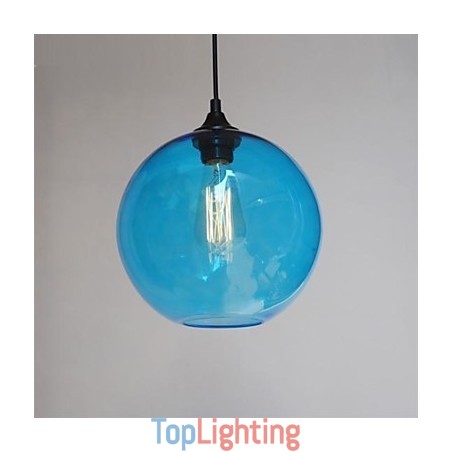 Modern Glass Pendant in Round blue Bubble Design Modern Glass Pendant in Round blue Bubble Design