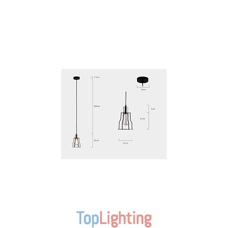 American industrial vintage cafe buffet ideas wrought iron cage Pendant Light Sitting
