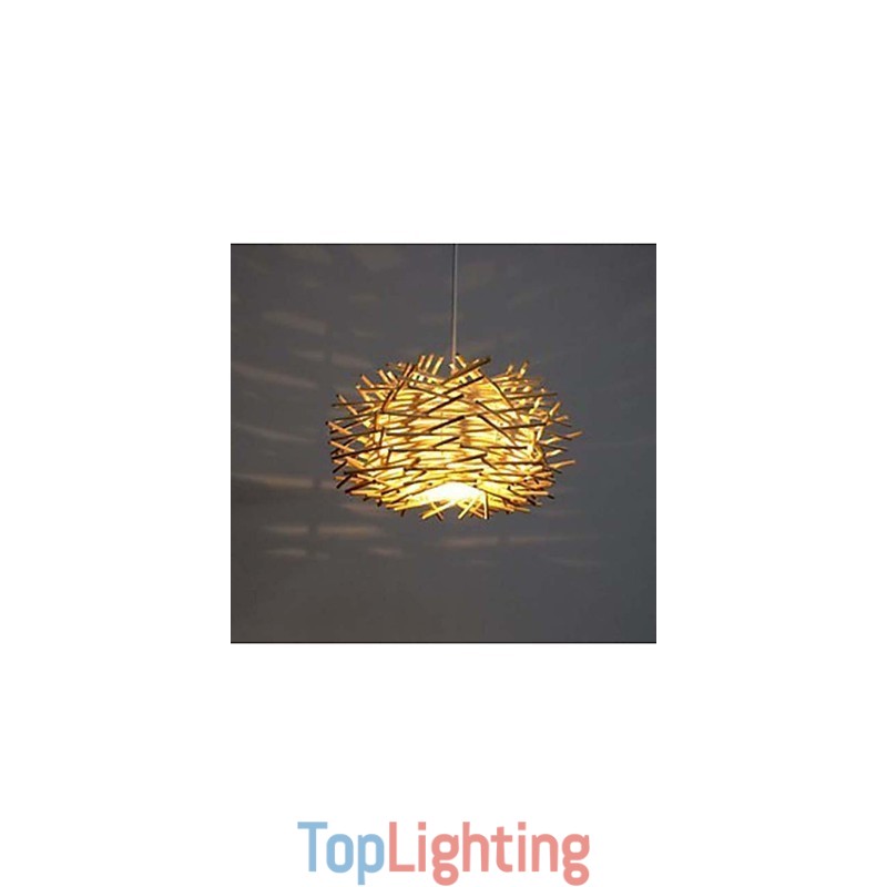 Contemporary and contracted droplight 1 light wooden hand woven