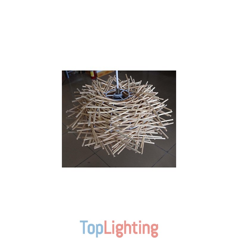 Contemporary and contracted droplight 1 light wooden hand woven
