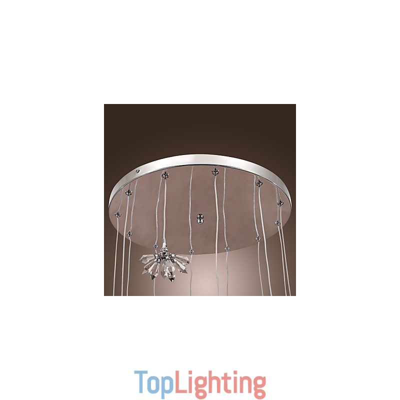 Modern Contemporary Crystal Mini Style Chrome Metal Pendant Light