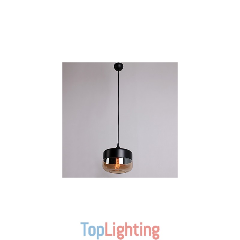 Retro Plating Glass 1 Light Painting Pendant