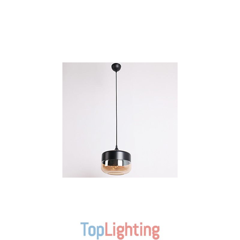 Retro Plating Glass 1 Light Painting Pendant