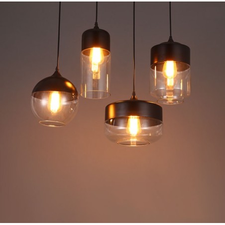 The Nordic Creative Stair Shop'S Art Wrought Iron Glass Chandelier Lamp The Nordic Creative Stair Shop'S Art Wrought Iron Glass Chandelier Lamp