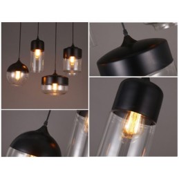 The Nordic Creative Stair Shop'S Art Wrought Iron Glass Chandelier Lamp