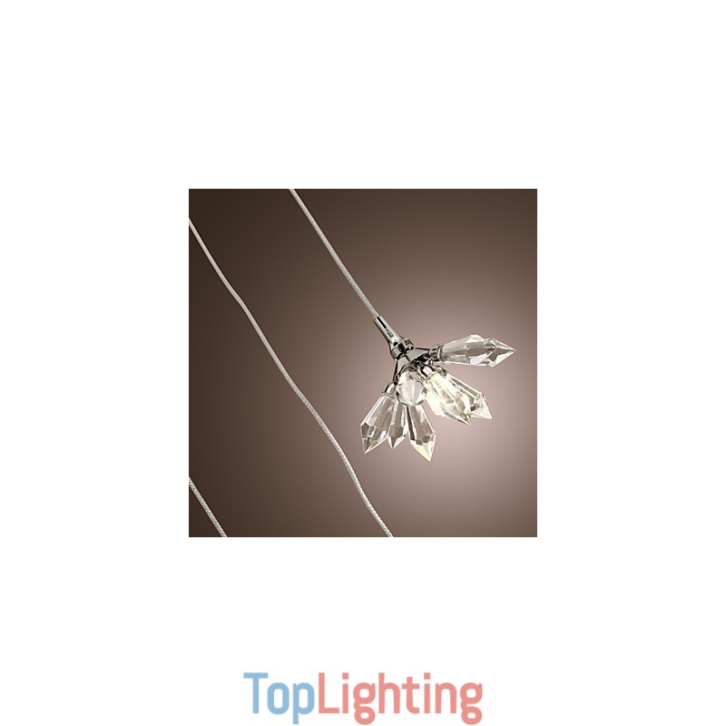 Modern Contemporary Crystal Mini Style Chrome Metal Pendant Light