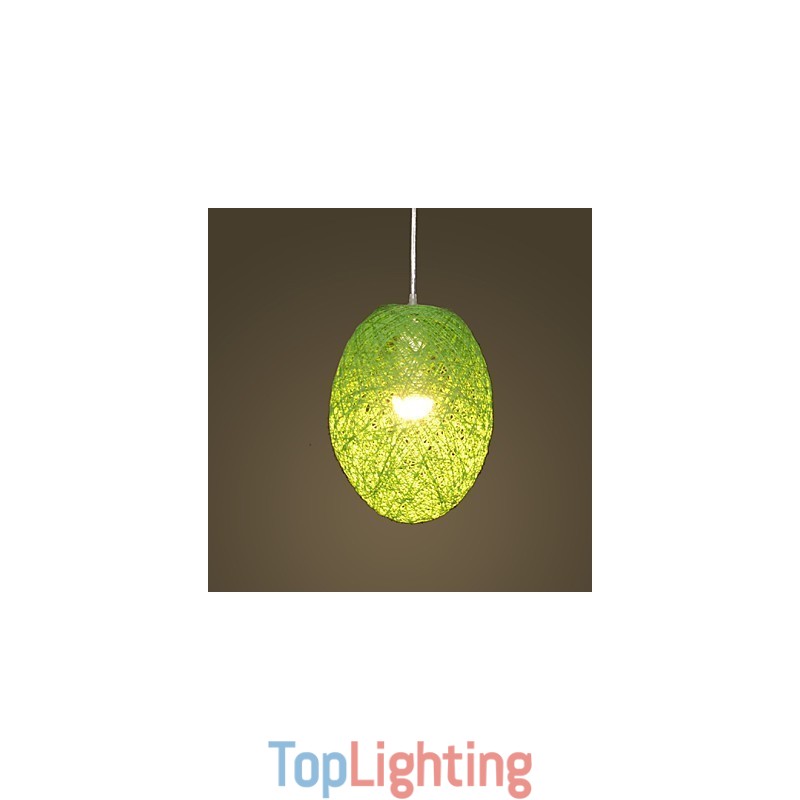 Modern Rural Cany Art Woven Rattan Single Head Droplight Lamp