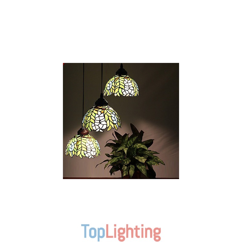European Rural Creative Arts Stained Glass Chandelier Restoring Ancient Ways Lamp Light