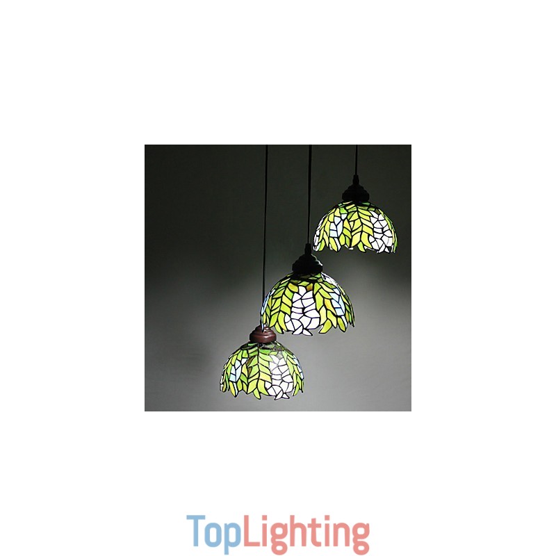 European Rural Creative Arts Stained Glass Chandelier Restoring Ancient Ways Lamp Light