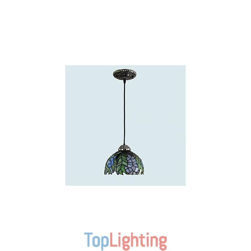 European Rural Creative Arts Stained Glass Chandelier Restoring Ancient Ways Lamp Light