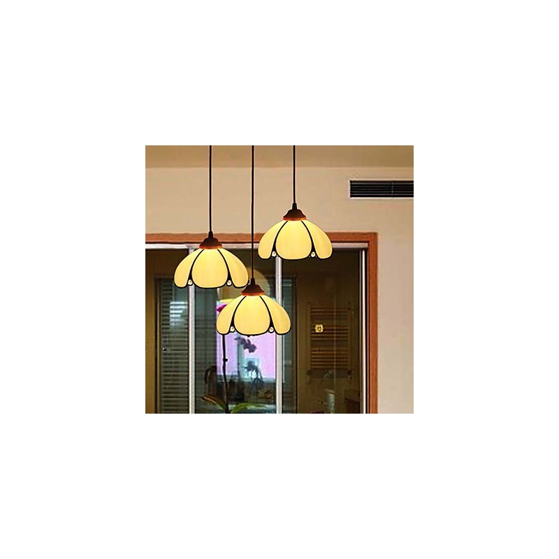European Rural Creative Arts Stained Glass Chandelier Restoring Ancient Ways Lamp Light