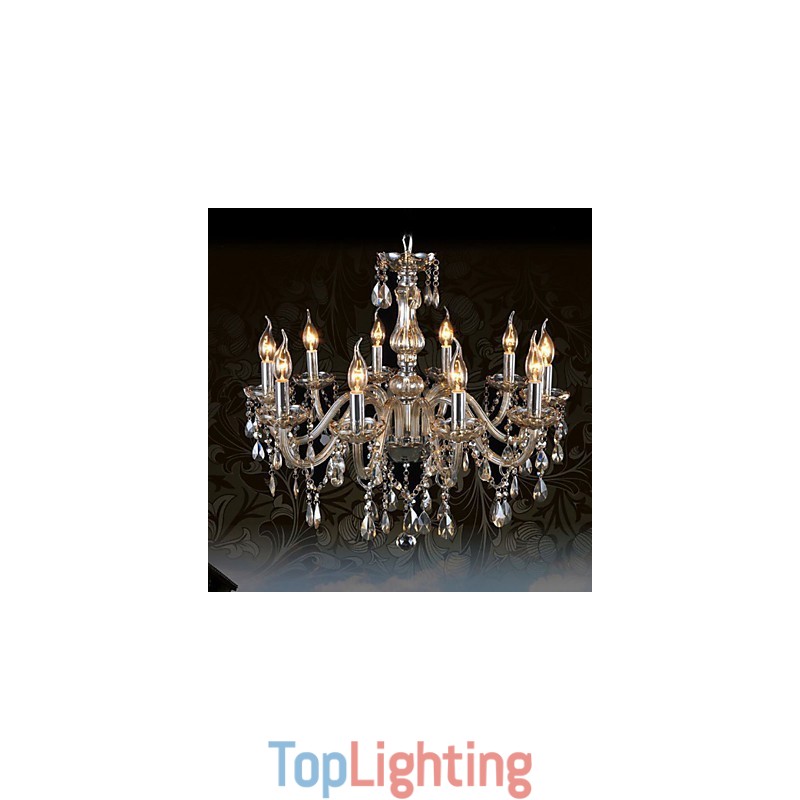 10 Lights Luxury Crystal Chandelier Cognac Color K9 Crystal Chandelier