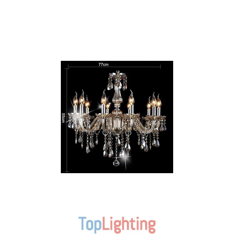 10 Lights Luxury Crystal Chandelier Cognac Color K9 Crystal Chandelier