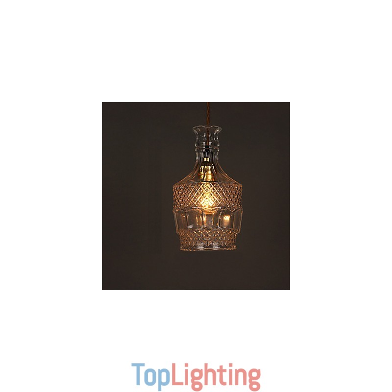 Romantic Bottle Creative Carved Art Glass Chandelier Light Pendant Light