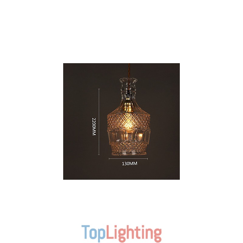 Romantic Bottle Creative Carved Art Glass Chandelier Light Pendant Light