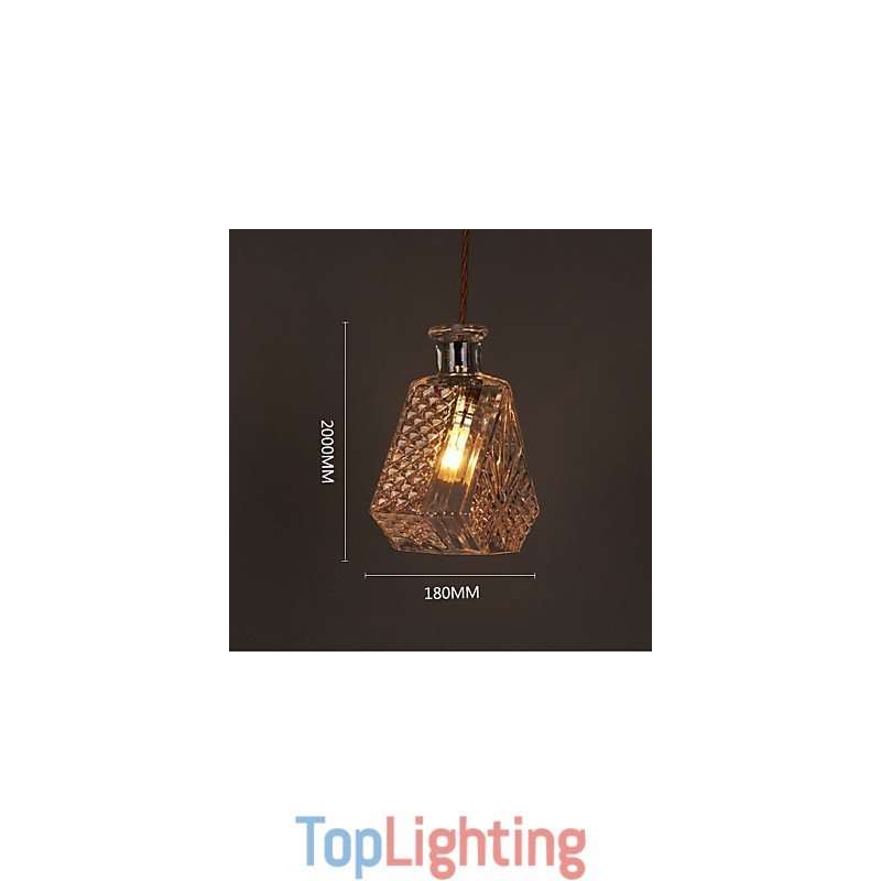 Romantic Bottle Creative Carved Art Glass Chandelier Light Pendant Light