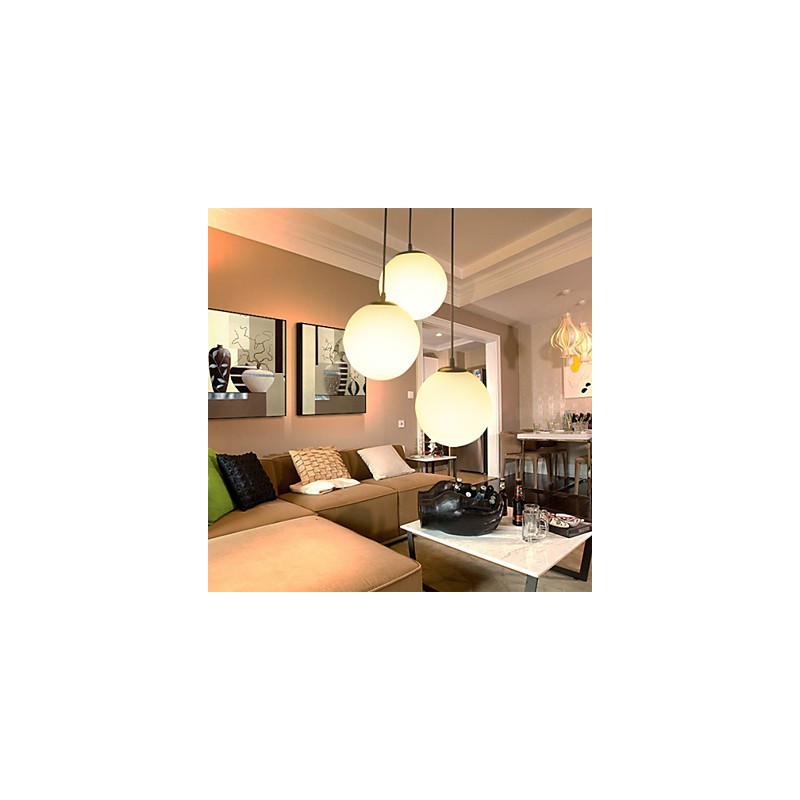 Glass Ball Chandelier Spherical Light Simple Single Head Droplight Lamp Lighting