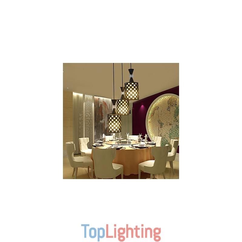 Perforations Nordic Wrought Iron Chandelier Lamp Light