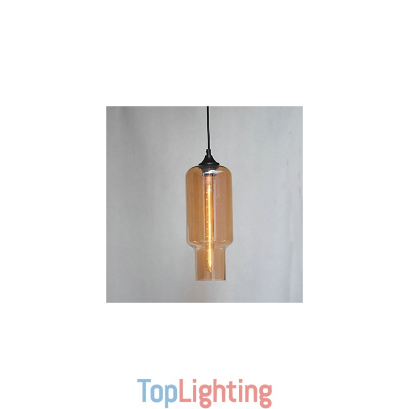 Modern Glass Pendant in Brown Bubble Design