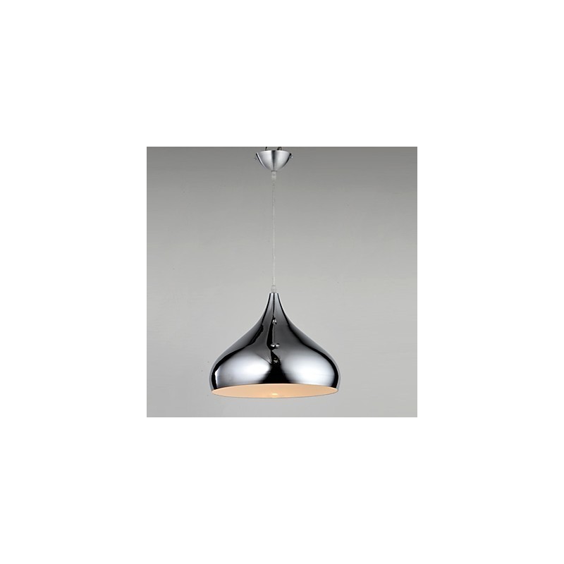 Modern Contemporary Mini Style Chrome Metal Pendant Light