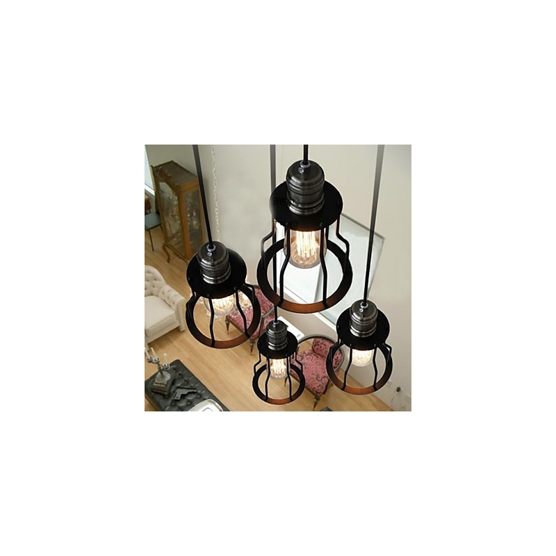 Traditional Classic Vintage Mini Style Painting Pendant Light