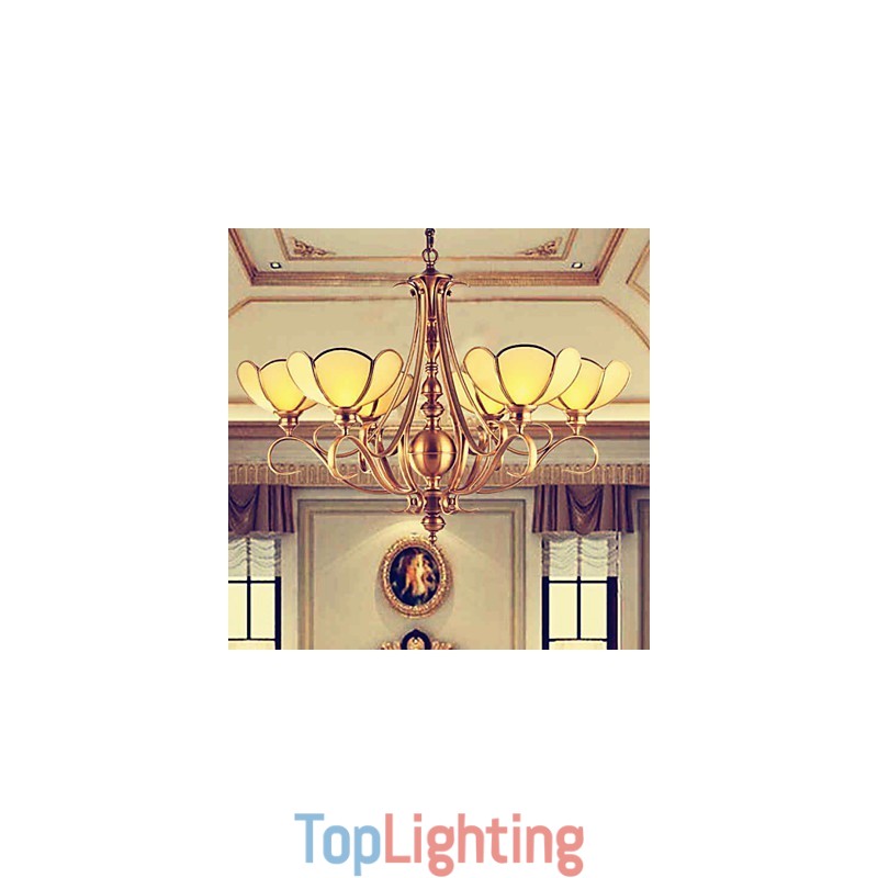 Traditional Classic Rustic Lodge Brass Metal Chandelier
