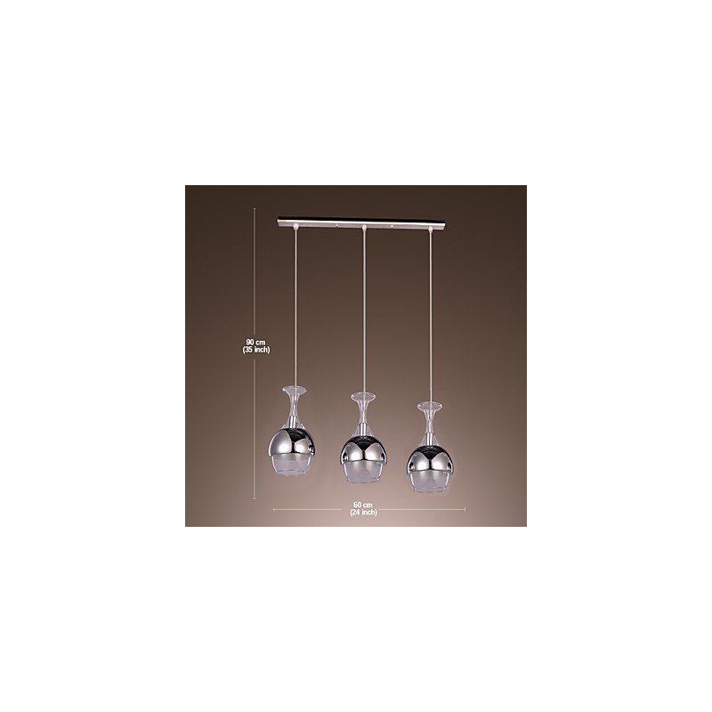 French Style Creative 3 Light Pendant in Shape Of Goblet