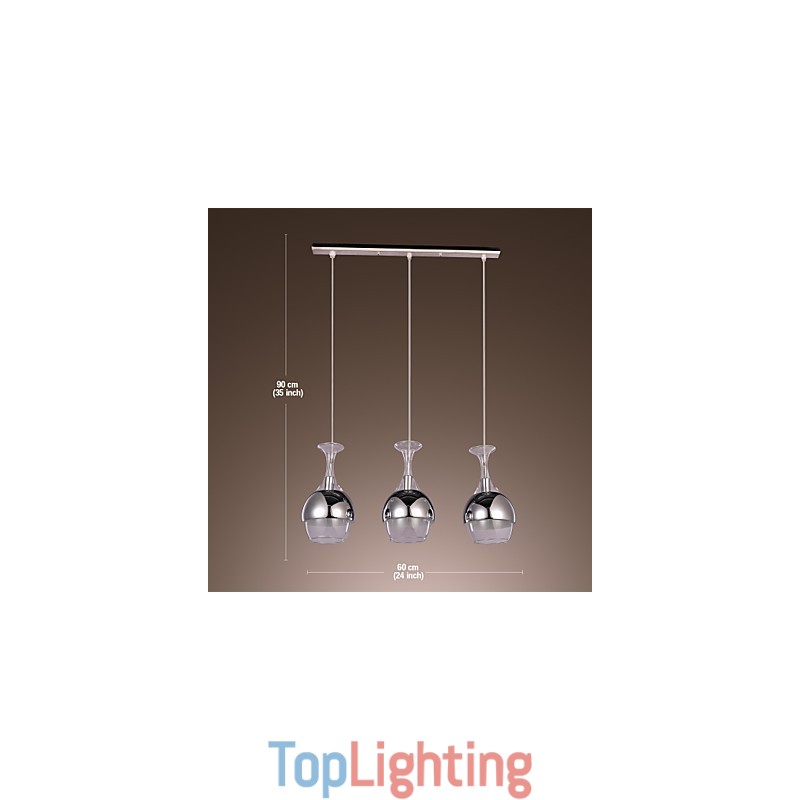 Modern Creative 3 Light Pendant in Shape Of Goblet