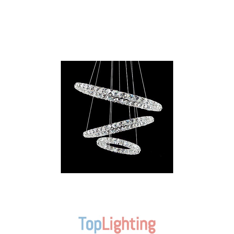 44W Modern Contemporary Crystal Chrome Metal Pendant Light