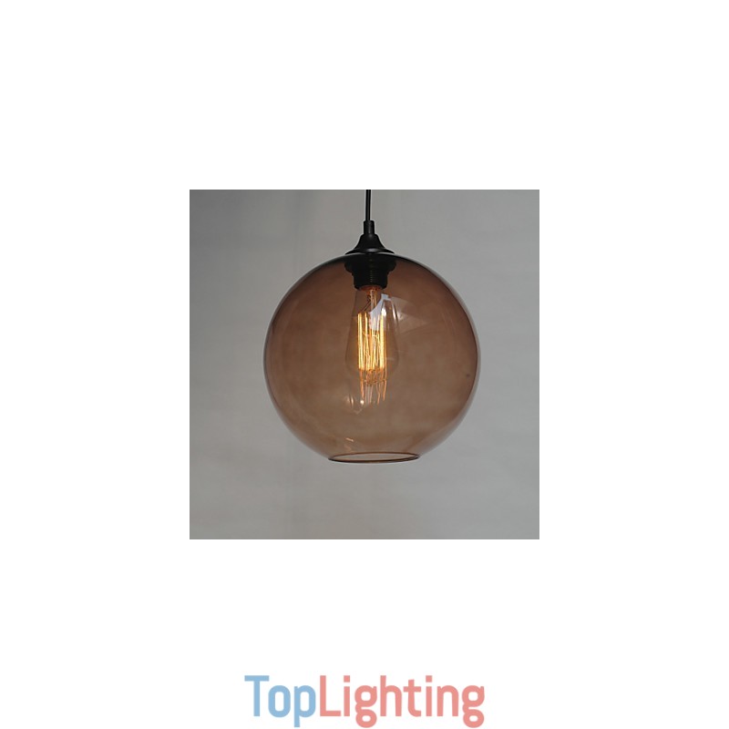 Modern Glass Pendant Light in Round brown Bubble Design