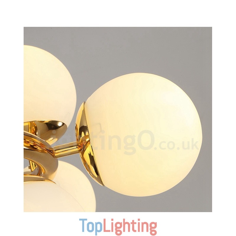 Modern Contemporary 16 Light Chandelier with Glass Shade and Lamp