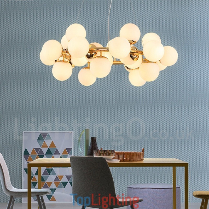 24 Light Modern Contemporary Chandelier with Glass Shade Light