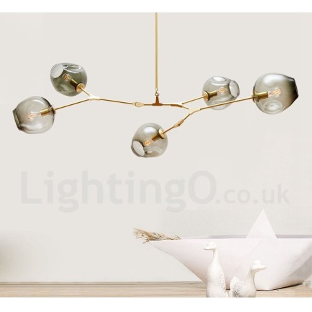 Modern Contemporary 5 Light Chandelier with Glass Shade Lamp Modern Contemporary 5 Light Chandelier with Glass Shade Lamp