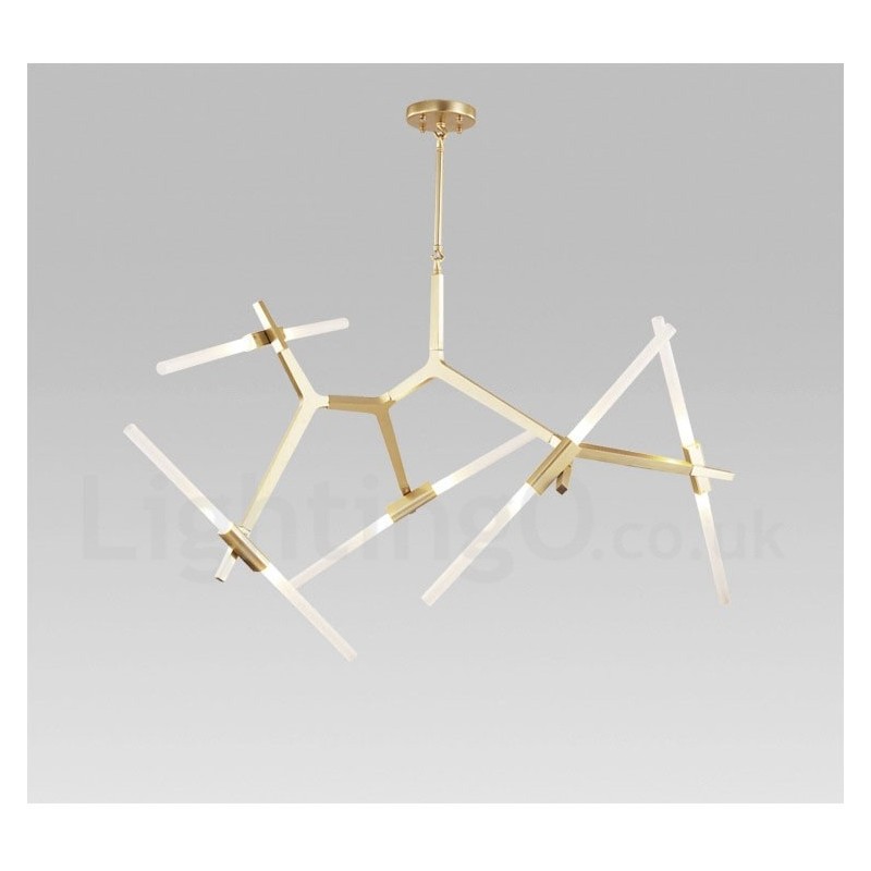 10 Light Modern Contemporary Chandelier Light (Black Golden)