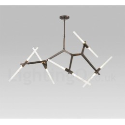 10 Light Modern Contemporary Chandelier Light (Black Golden)