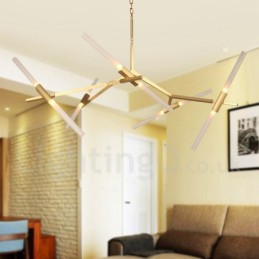 10 Light Modern Contemporary Chandelier Light (Black Golden)